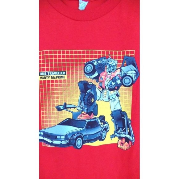 Red Time Traveler Marty McPrime cotton tshirt - Picture 5 of 6
